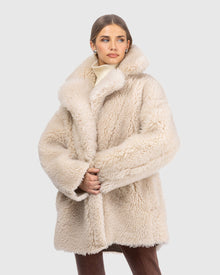 Curly Shearling Lamb Stroller | Cream