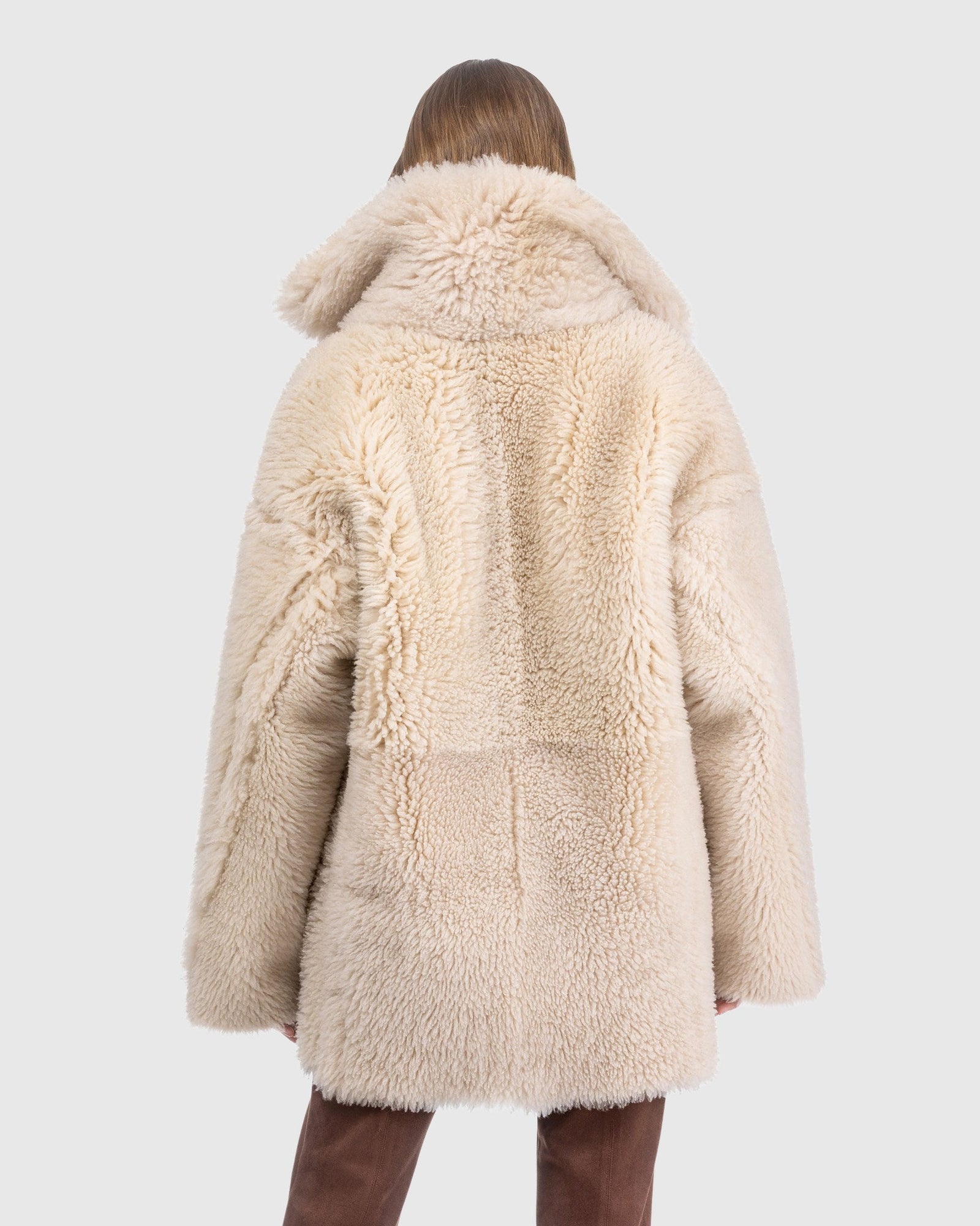 Curly Shearling Lamb Stroller | Cream