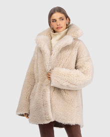 Curly Shearling Lamb Stroller | Cream