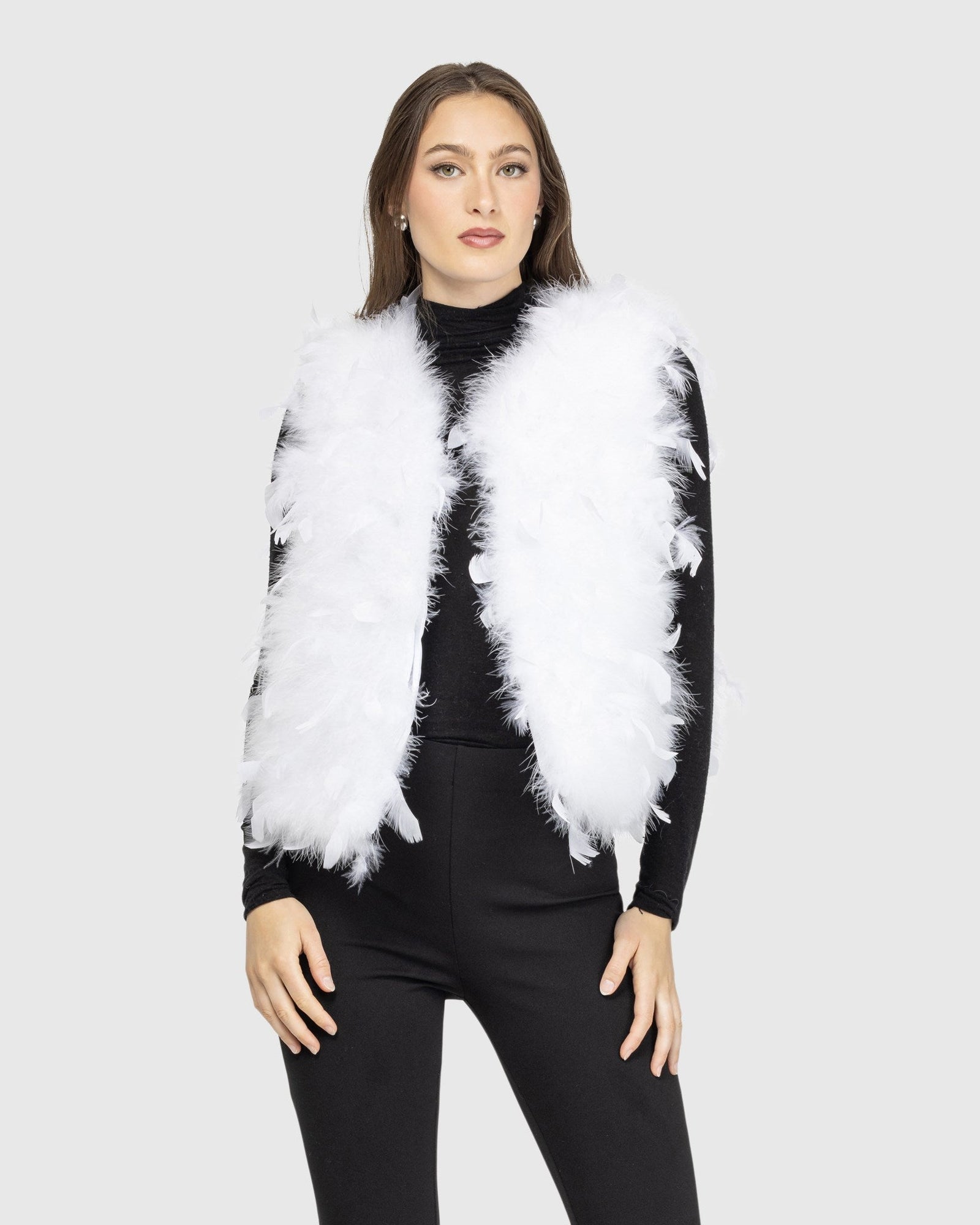 Feathered Vest | White