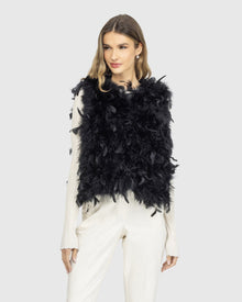 Feathered Vest | Black