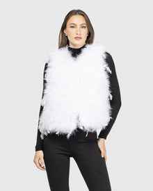 Feathered Vest | White