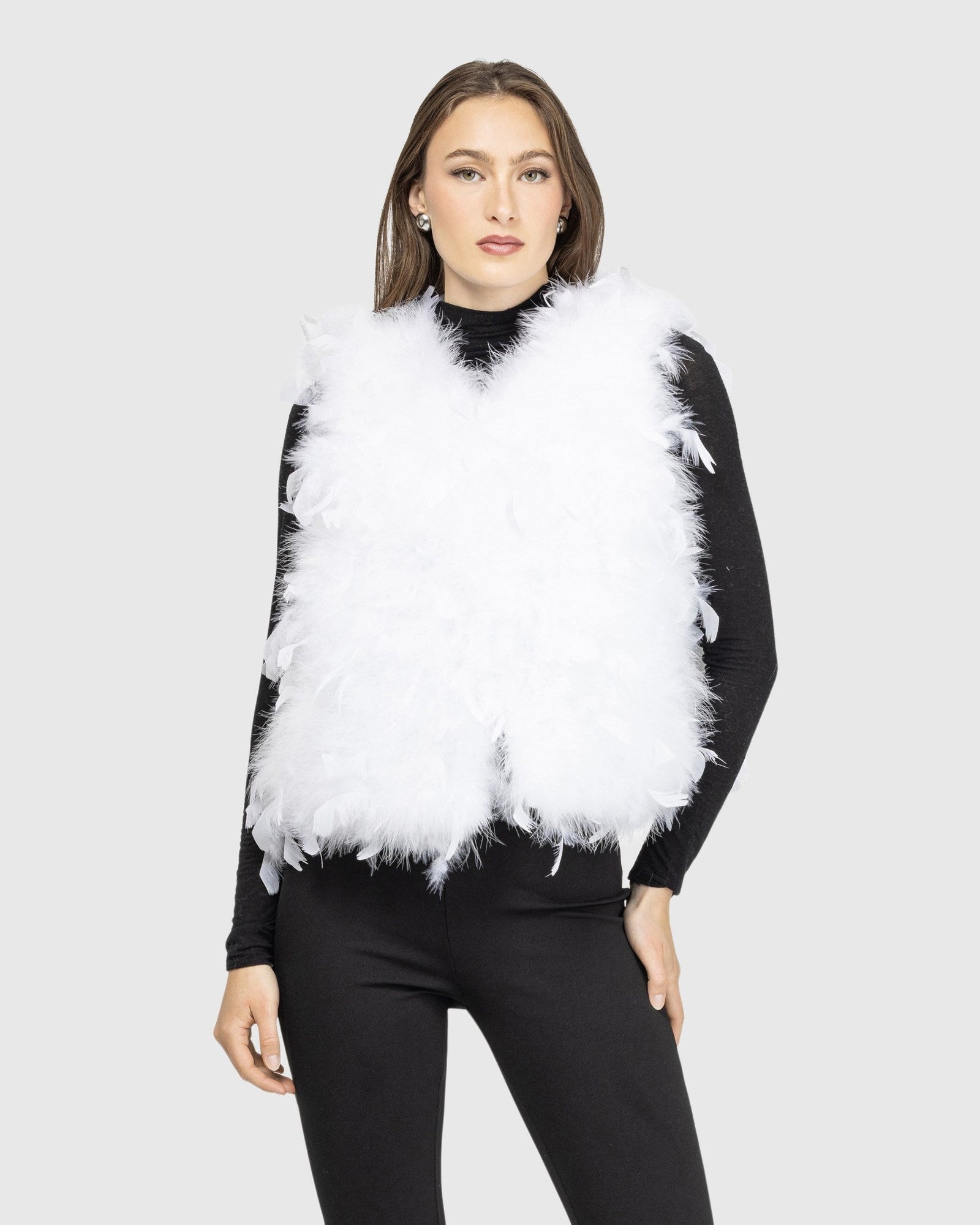 Feathered Vest | White