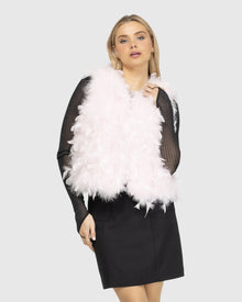 Feathered Vest | Pink