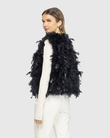 Feathered Vest | Black