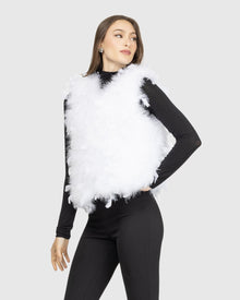 Feathered Vest | White