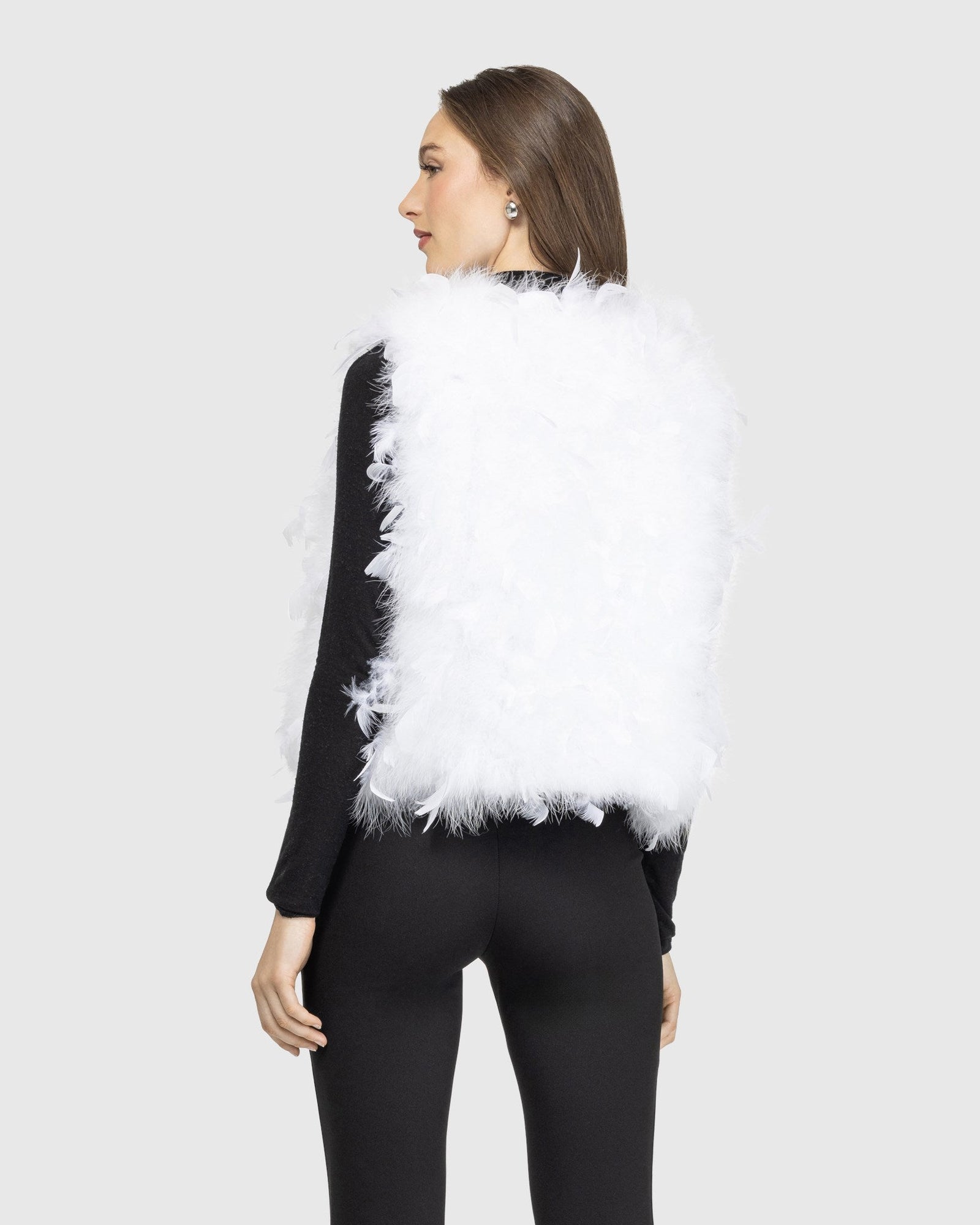 Feathered Vest | White