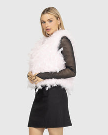 Feathered Vest | Pink