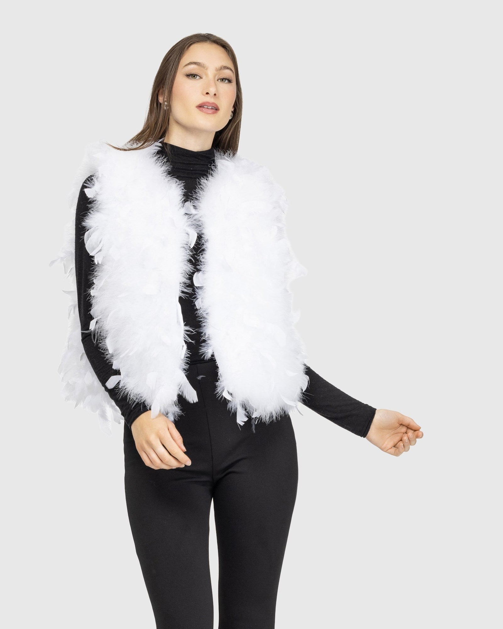Feathered Vest | White