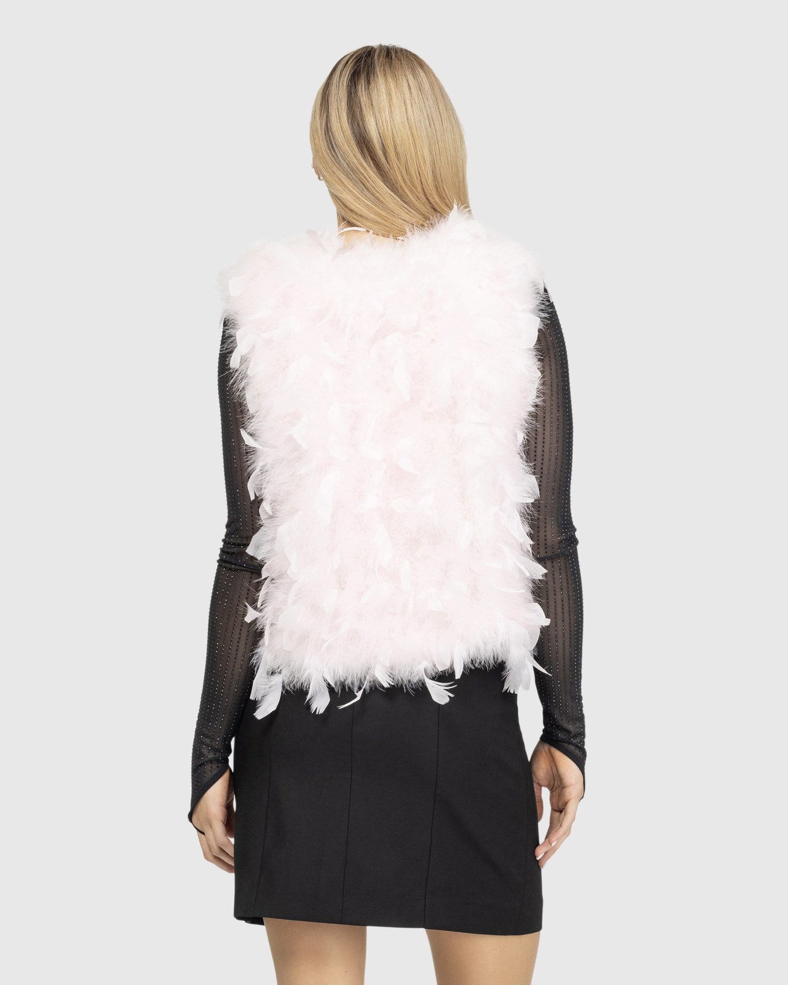 Feathered Vest | Pink