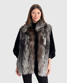 Fox Jacket With Mink Sleeves | Silver Fox/Black