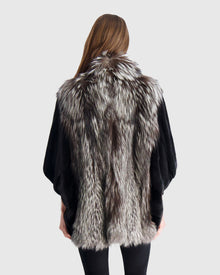 Fox Jacket With Mink Sleeves | Silver Fox/Black