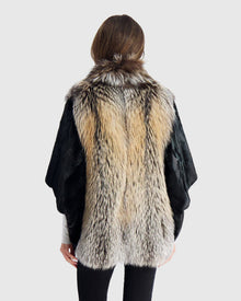 Fox Jacket With Mink Sleeves | Gold Cross