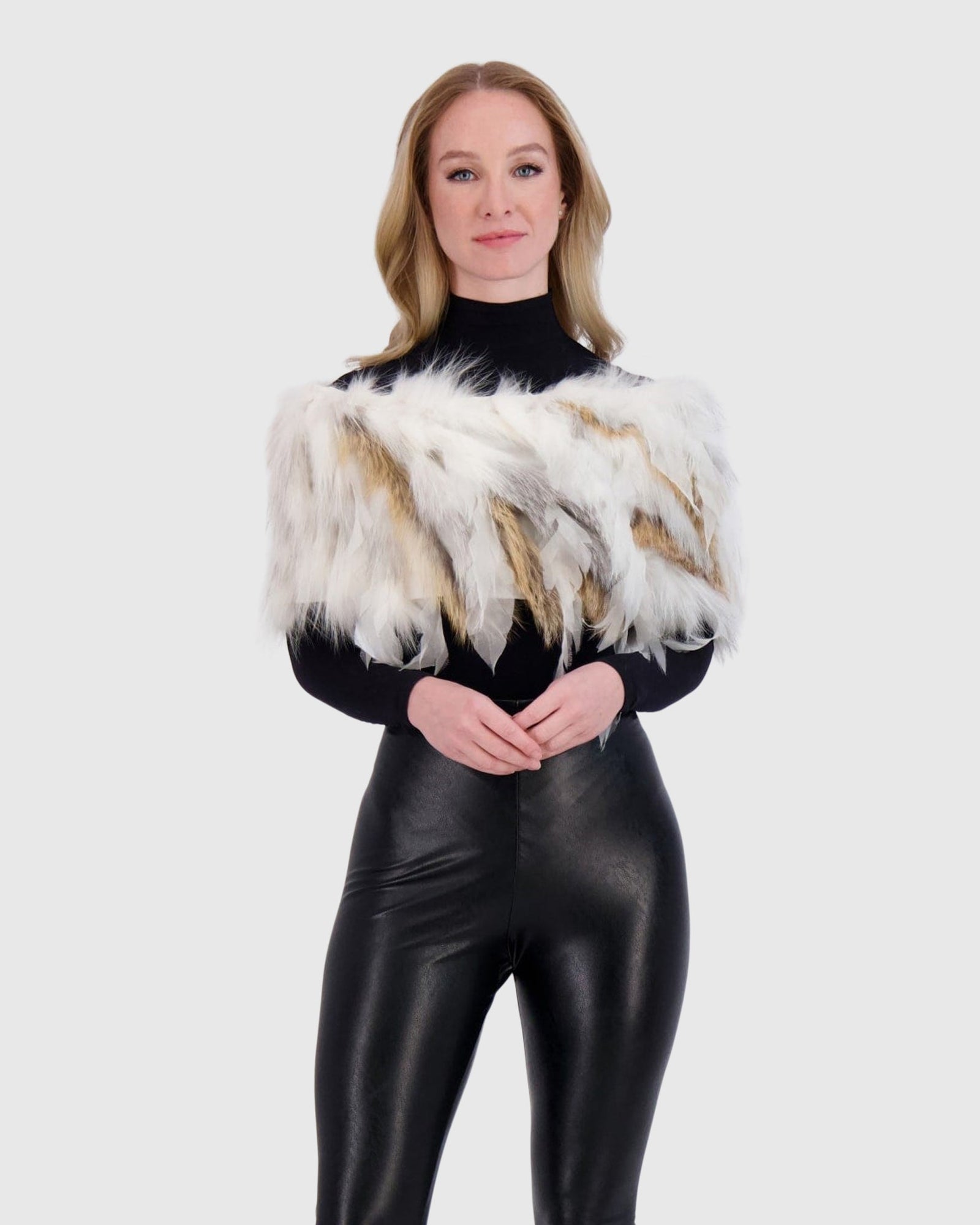 Fox Strip Circular Donut With Organza Leaves | Arctic Marble/Golden