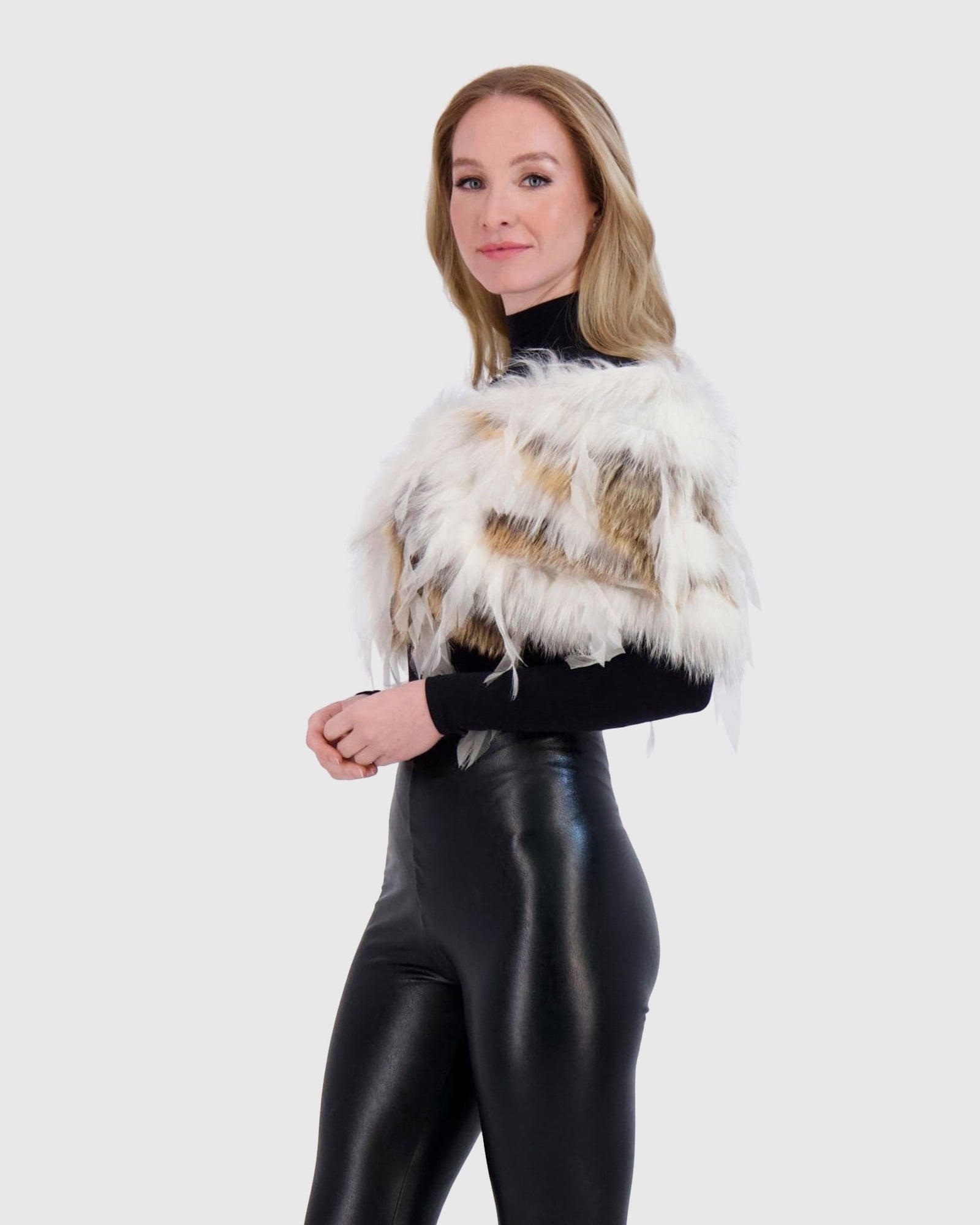 Fox Strip Circular Donut With Organza Leaves | Arctic Marble/Golden