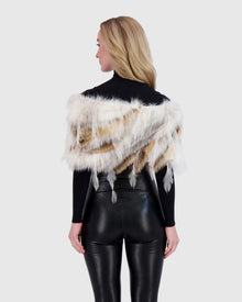 Fox Strip Circular Donut With Organza Leaves | Arctic Marble/Golden