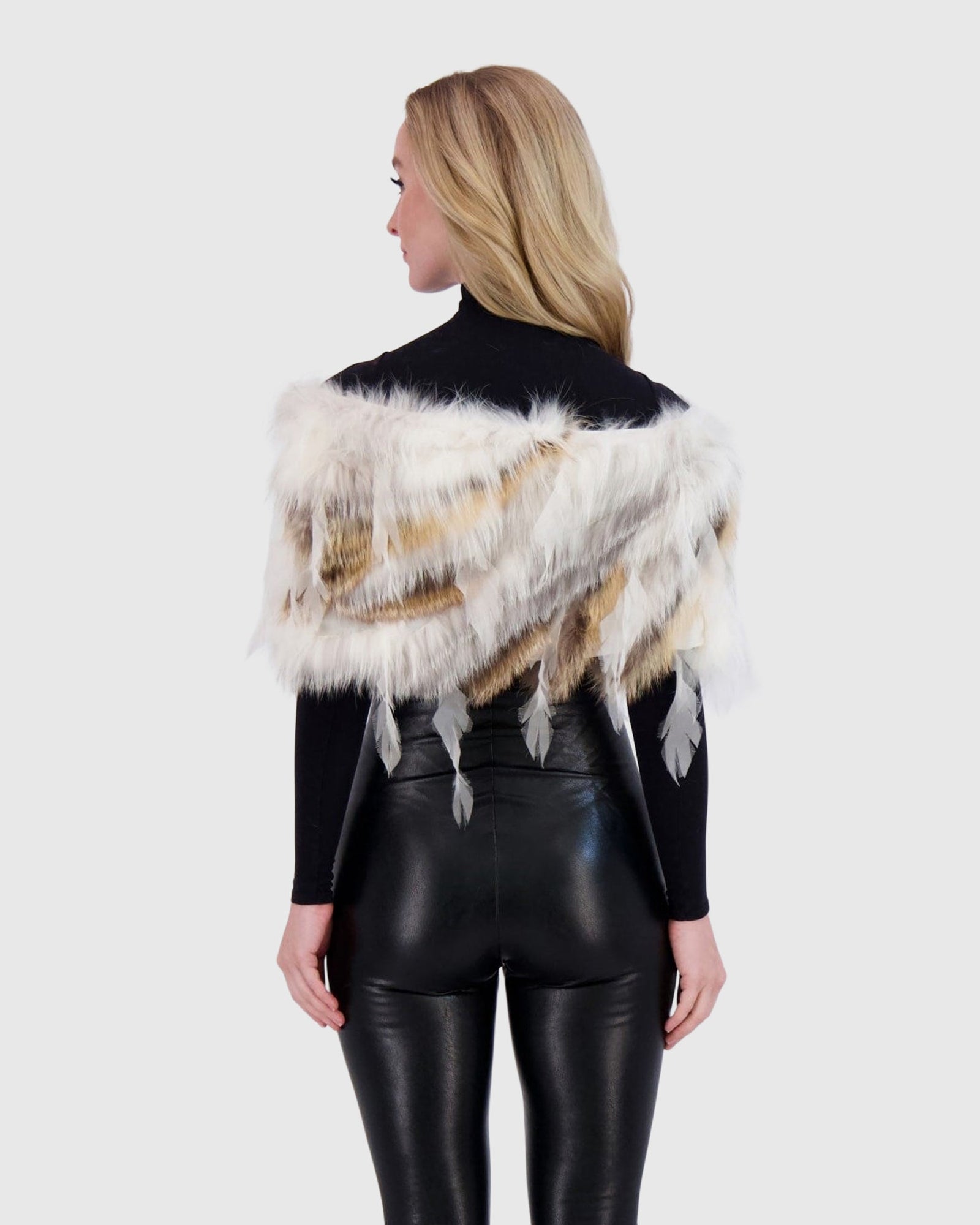 Fox Strip Circular Donut With Organza Leaves | Arctic Marble/Golden