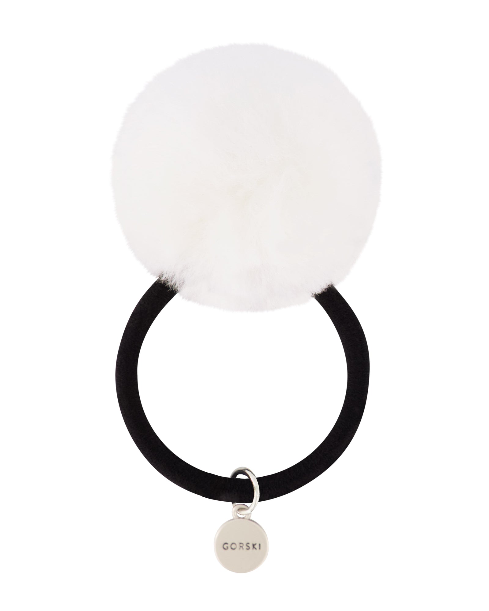 Hair Elastic With Shearling Lamb Pompom | Women | White