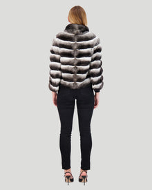 Horizontal Chinchilla Jacket, 3/4 Sleeves | Gray
