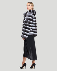 Horizontal Chinchilla Jacket | Gray