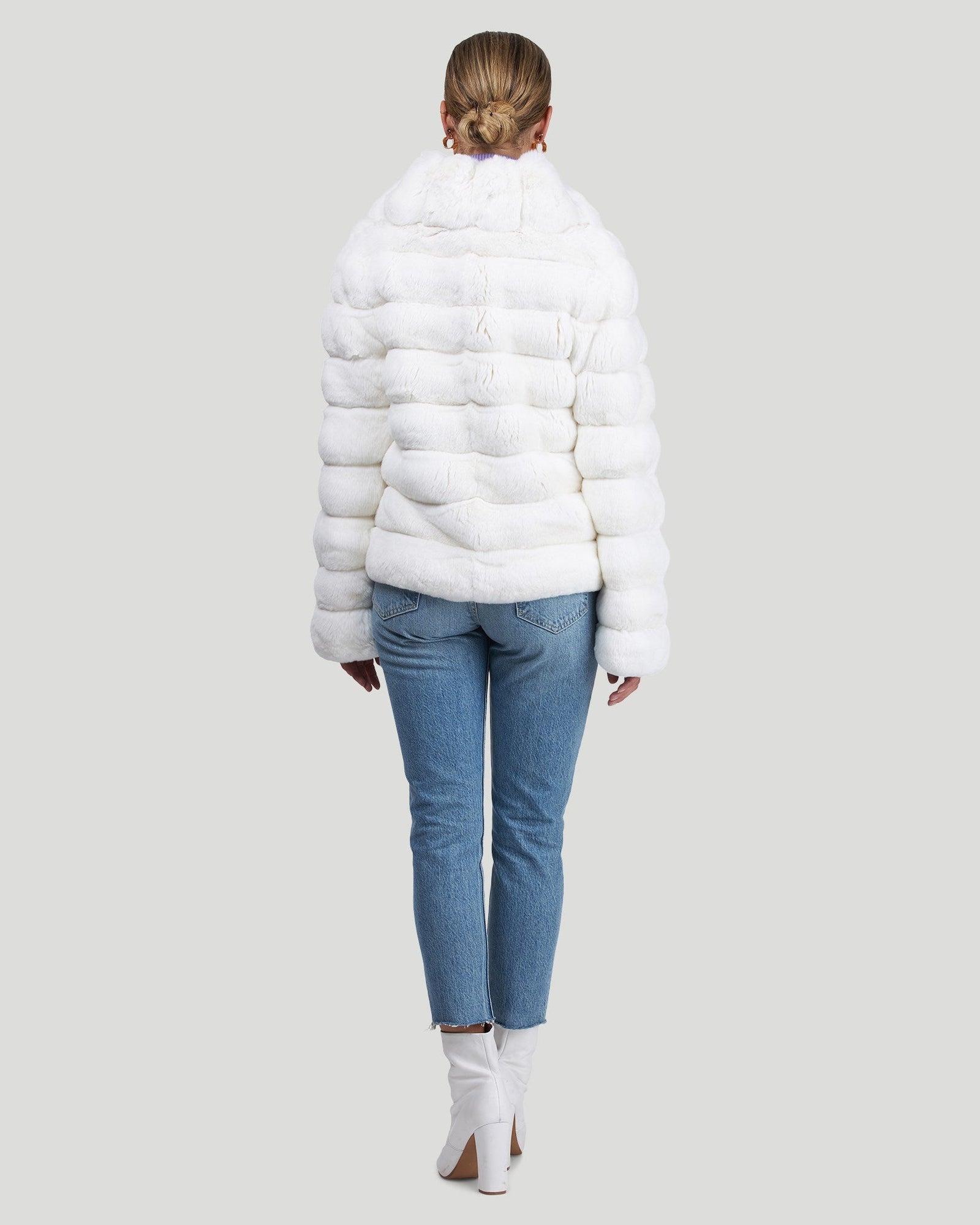 (PRE-ORDER) Horizontal Chinchilla Jacket | White