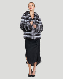 Horizontal Chinchilla Jacket | Gray