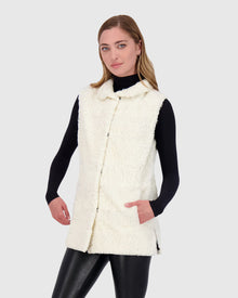 Horizontal Lamb Vest | Beige