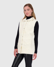 Horizontal Lamb Vest | Beige