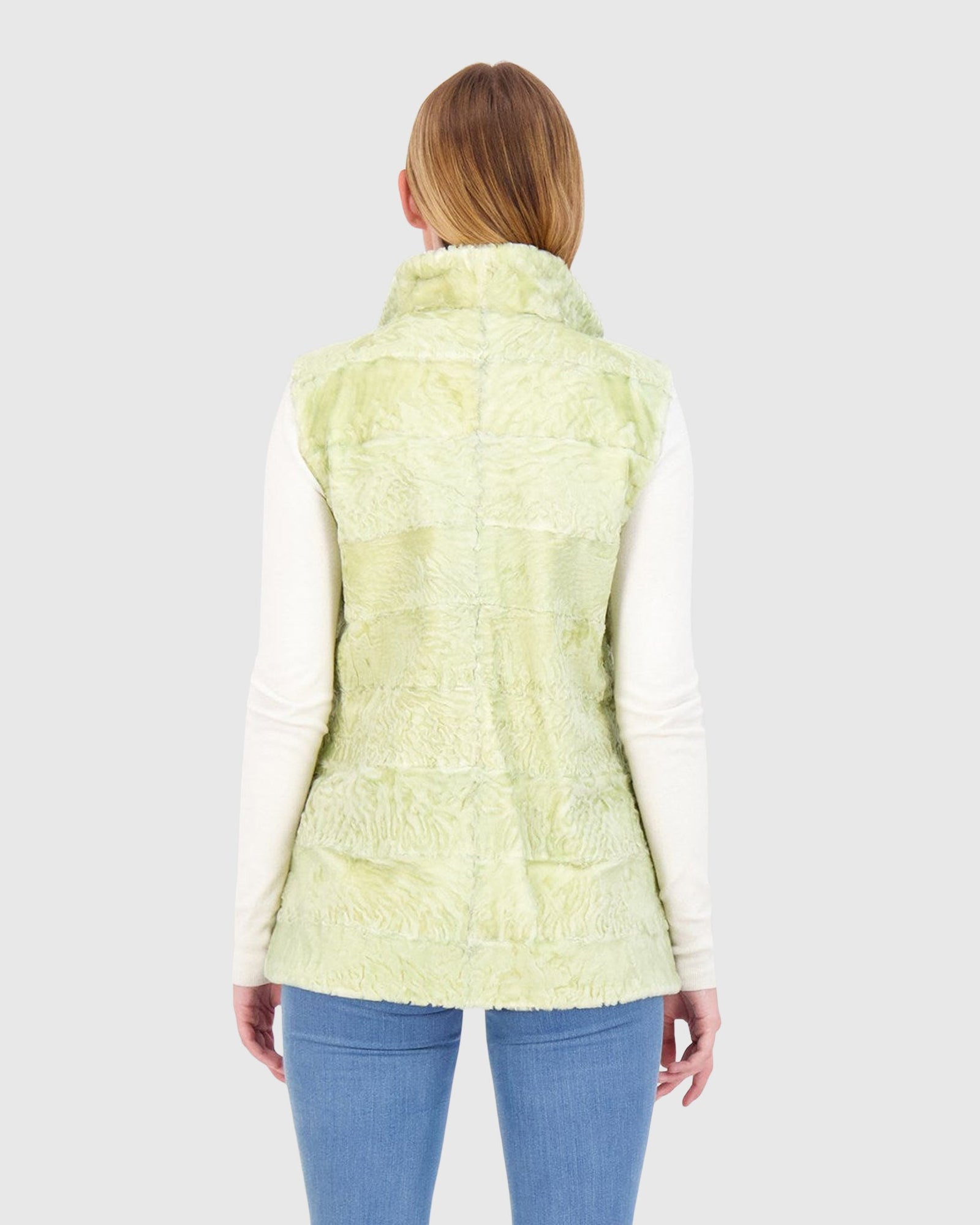 Horizontal Lamb Vest | Light Green