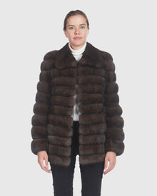 Horizontal Russian Sable Jacket | Natural