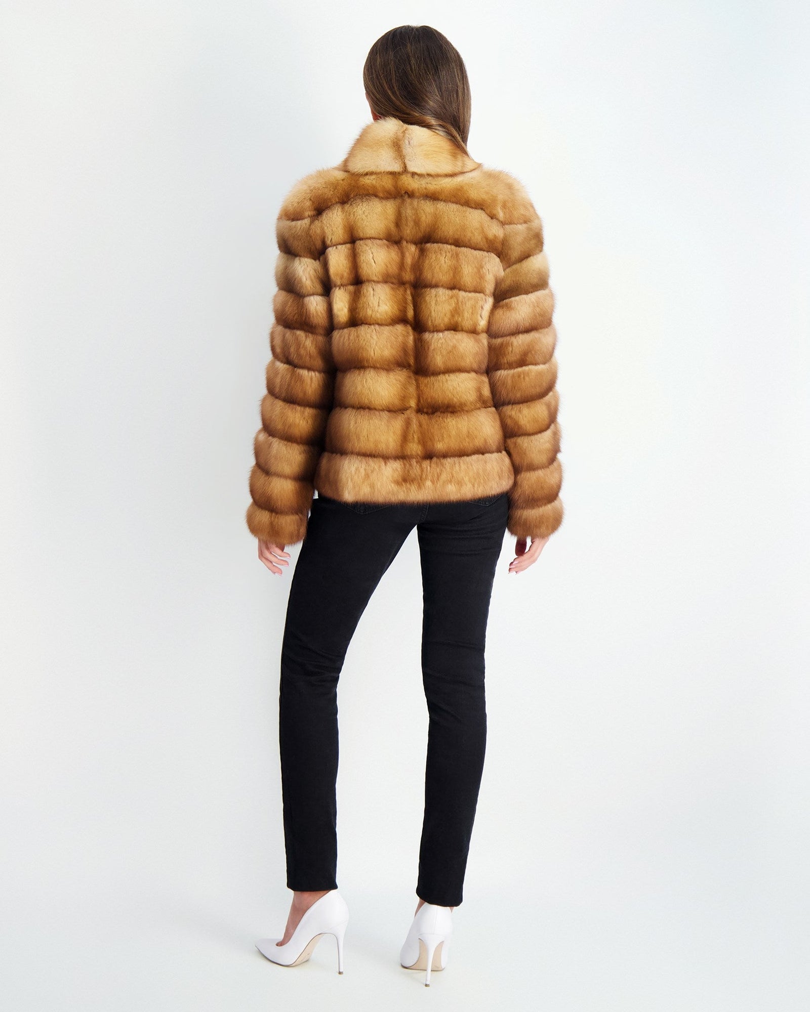 Horizontal Russian Sable Jacket | Women | Golden