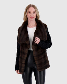 Horizontal Sable Jacket With Lamb Sleeves | Barguzine