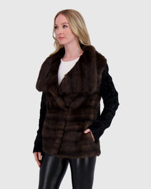 Horizontal Sable Jacket With Lamb Sleeves | Barguzine
