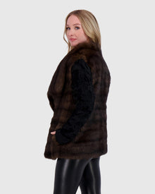 Horizontal Sable Jacket With Lamb Sleeves | Barguzine