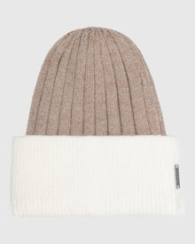 Knit Hat | White/Taupe