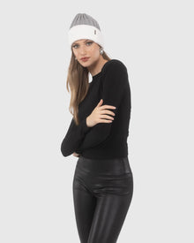 Knit Hat | White/Gray