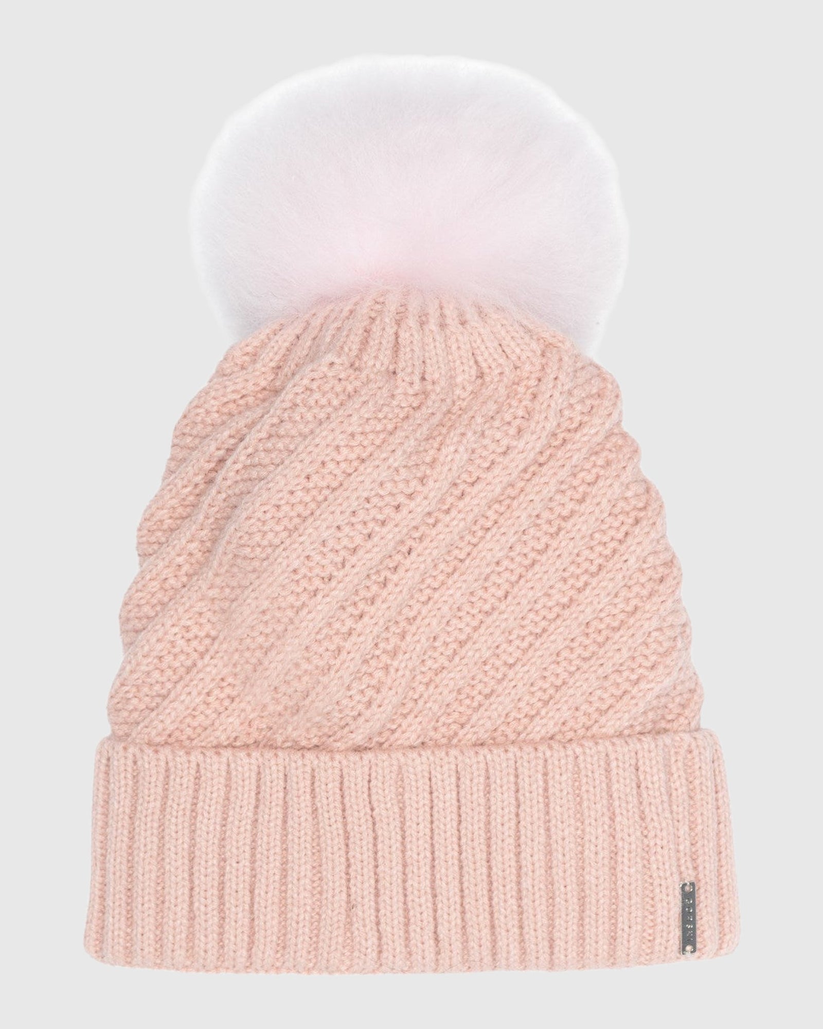 Knit Hat with Select Lamb Pom | Pink/Pink