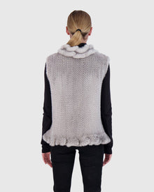 Knit Mink Ruffle Vest | Sapphire