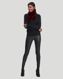 Select Cashmere Goat Pull-Through Scarf | Burgundy