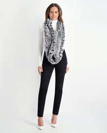 Knit Rex Rabbit Infinity Scarf | Women | Black Snowtop