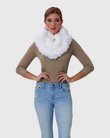 Knit Rex Rabbit Infinity Scarf | Bleached White