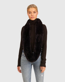 Knit Rex Rabbit Infinity Scarf | Dark Navy