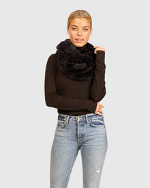 Knit Rex Rabbit Infinity Scarf | Dark Navy