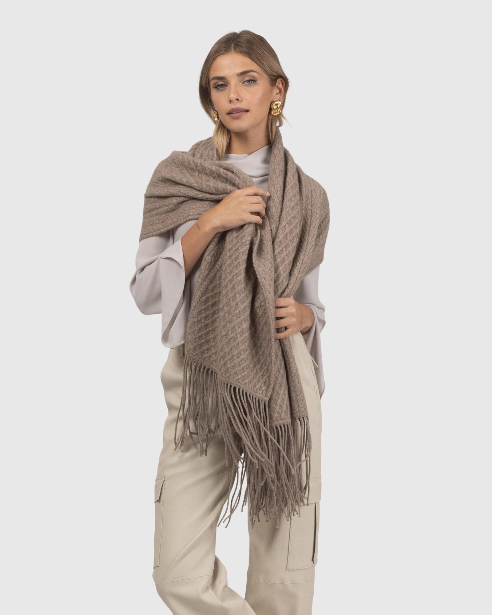 Knit Select Cashmere Scarf | Khaki