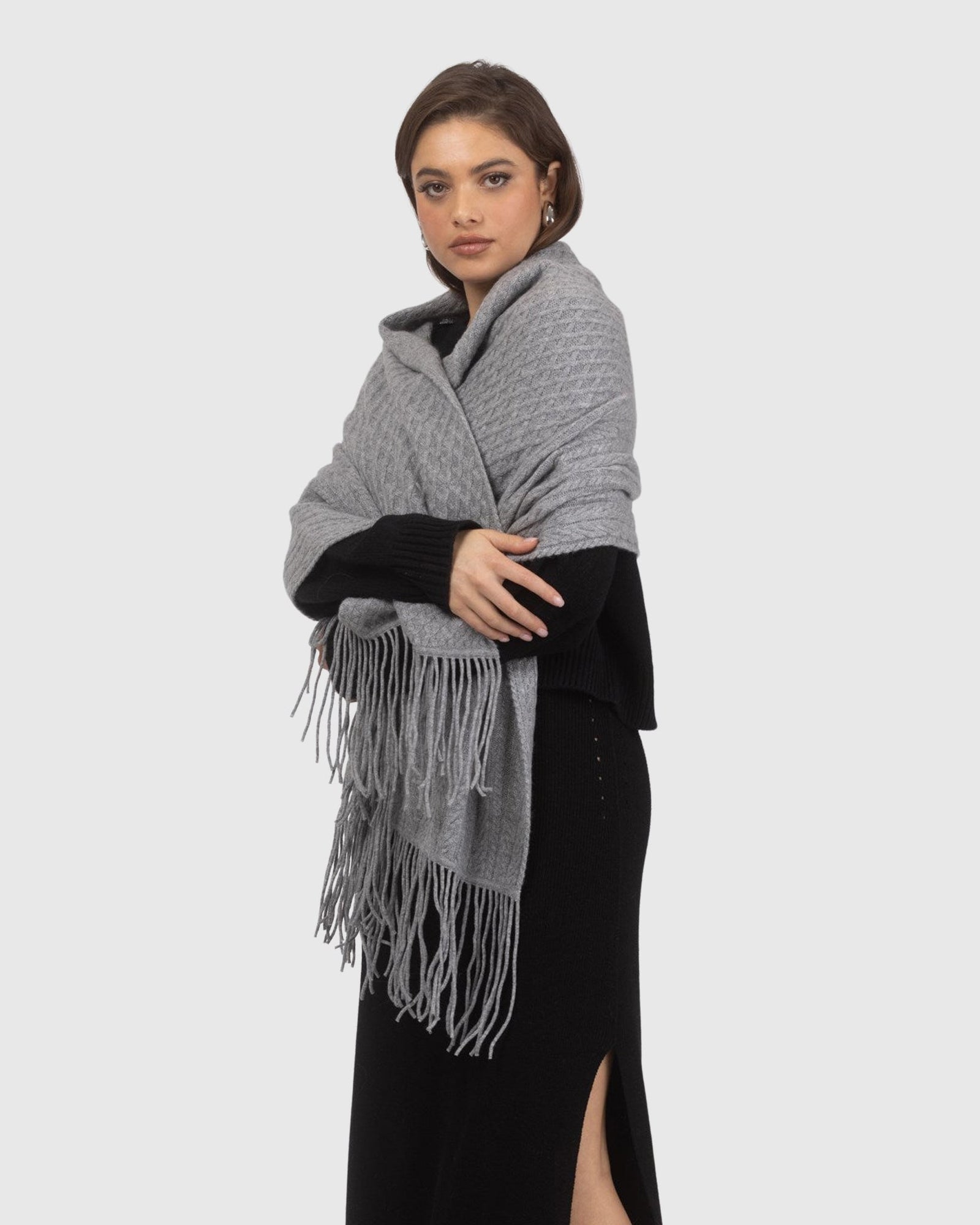 Knit Select Cashmere Scarf | Gray