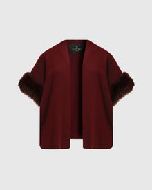 Knit Vest With Select Mongolian Shearling Lamb Trim (Tg) | Burgundy