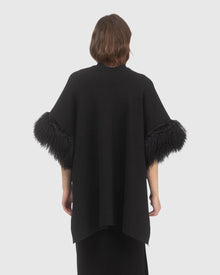 Knit Vest With Select Mongolian Shearling Lamb Trim (Tg) | Black