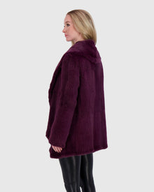 Knitted Mink Ruffle Jacket | Bordeaux