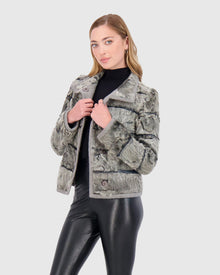 Lamb Horizontal Jacket With Knit Lining | Light Gray