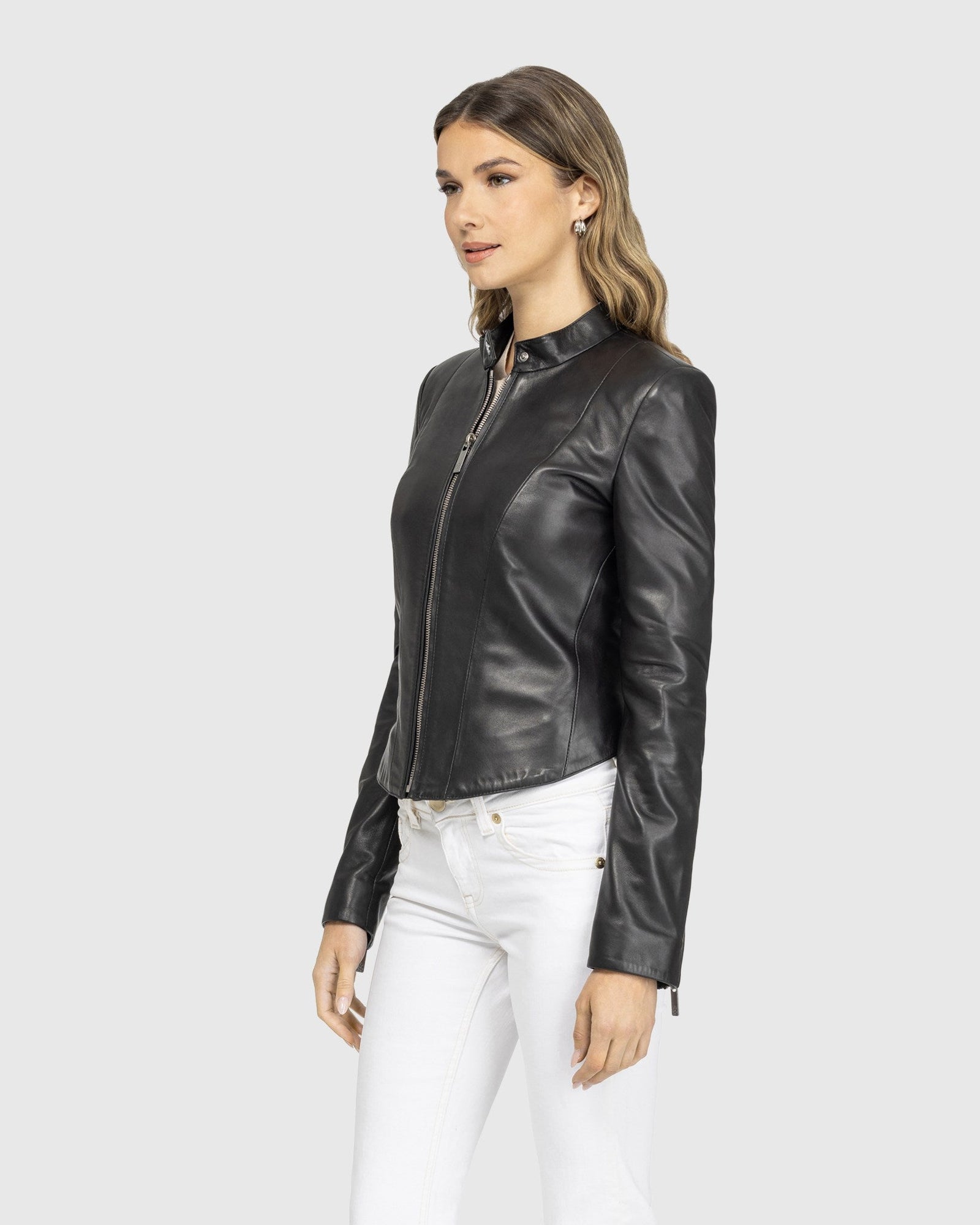 Leather Zip Jacket | Black